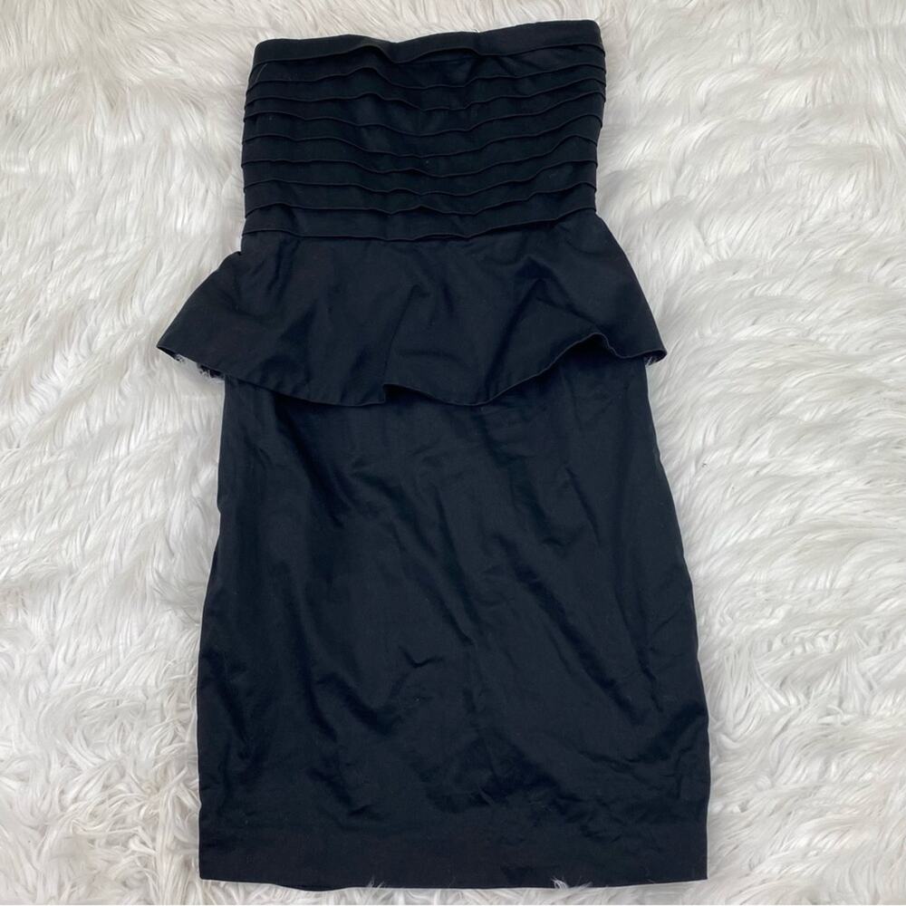 Alice + Olivia Women's Strapless Peplum Cocktail Dress Black Size 2